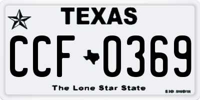 TX license plate CCF0369