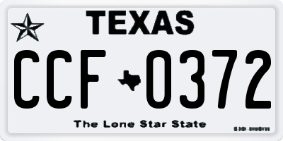 TX license plate CCF0372