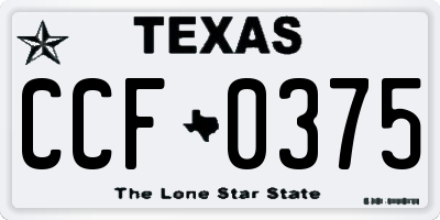 TX license plate CCF0375