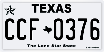 TX license plate CCF0376