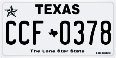 TX license plate CCF0378