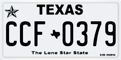 TX license plate CCF0379