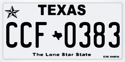 TX license plate CCF0383