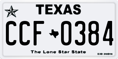 TX license plate CCF0384