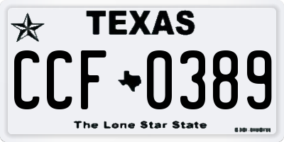 TX license plate CCF0389