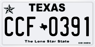 TX license plate CCF0391