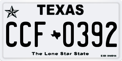 TX license plate CCF0392