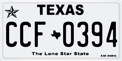 TX license plate CCF0394