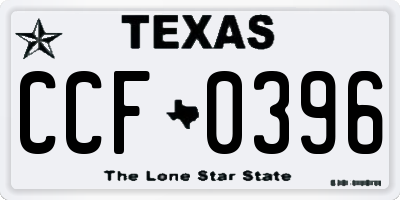 TX license plate CCF0396