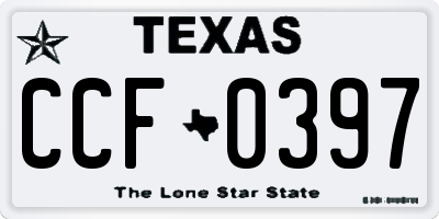 TX license plate CCF0397