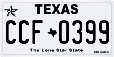TX license plate CCF0399