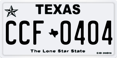 TX license plate CCF0404