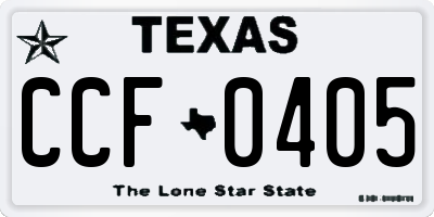 TX license plate CCF0405