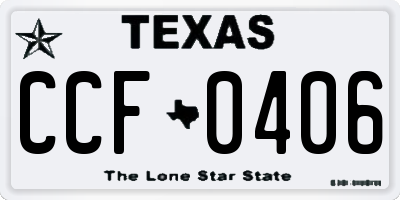 TX license plate CCF0406