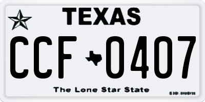 TX license plate CCF0407