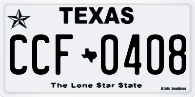 TX license plate CCF0408