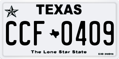 TX license plate CCF0409