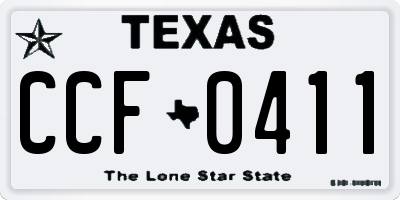 TX license plate CCF0411