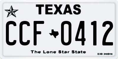 TX license plate CCF0412