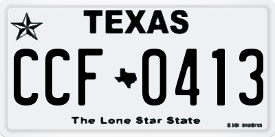 TX license plate CCF0413