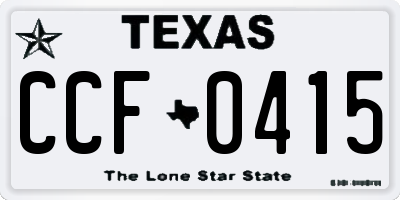 TX license plate CCF0415