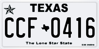 TX license plate CCF0416