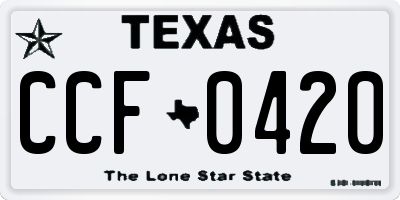 TX license plate CCF0420