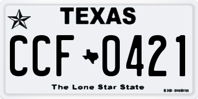 TX license plate CCF0421