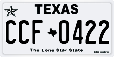 TX license plate CCF0422