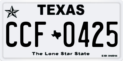 TX license plate CCF0425