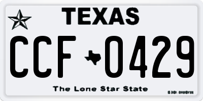 TX license plate CCF0429