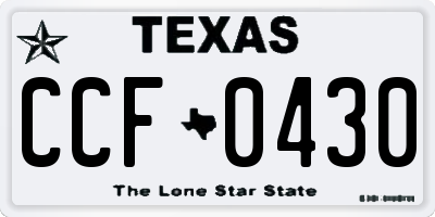 TX license plate CCF0430