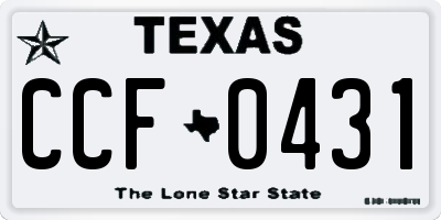 TX license plate CCF0431