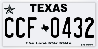 TX license plate CCF0432