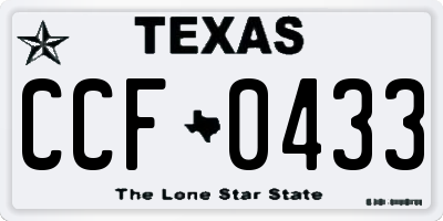 TX license plate CCF0433