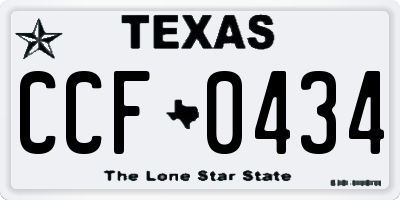 TX license plate CCF0434