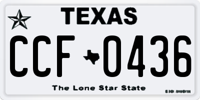TX license plate CCF0436