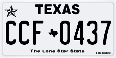 TX license plate CCF0437