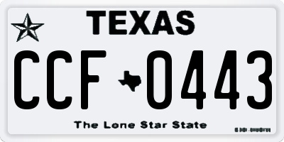 TX license plate CCF0443