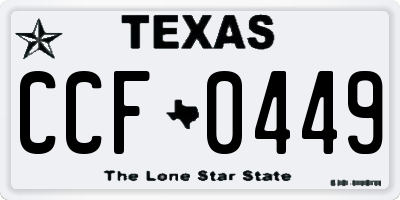 TX license plate CCF0449