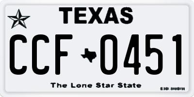 TX license plate CCF0451