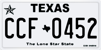 TX license plate CCF0452