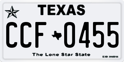 TX license plate CCF0455