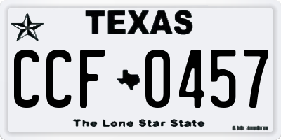 TX license plate CCF0457