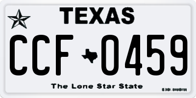 TX license plate CCF0459