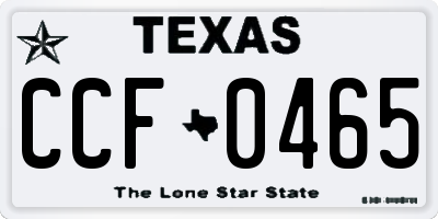 TX license plate CCF0465