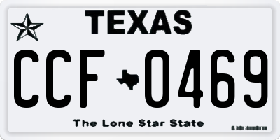 TX license plate CCF0469