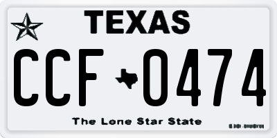 TX license plate CCF0474