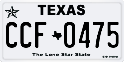 TX license plate CCF0475