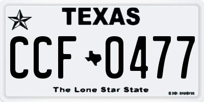 TX license plate CCF0477